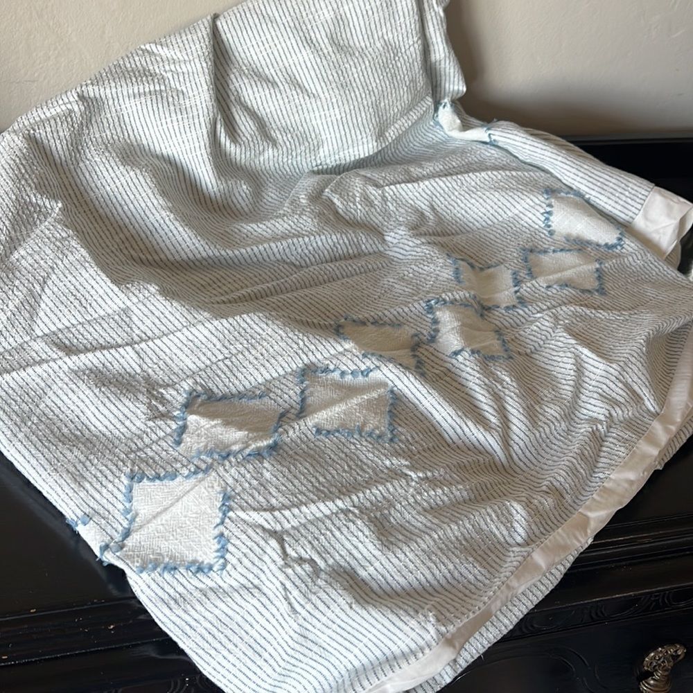 Pottery Barn Teen Plant Dyed Diamond Trim Duvet Cover and sham - Picture 5 of 11